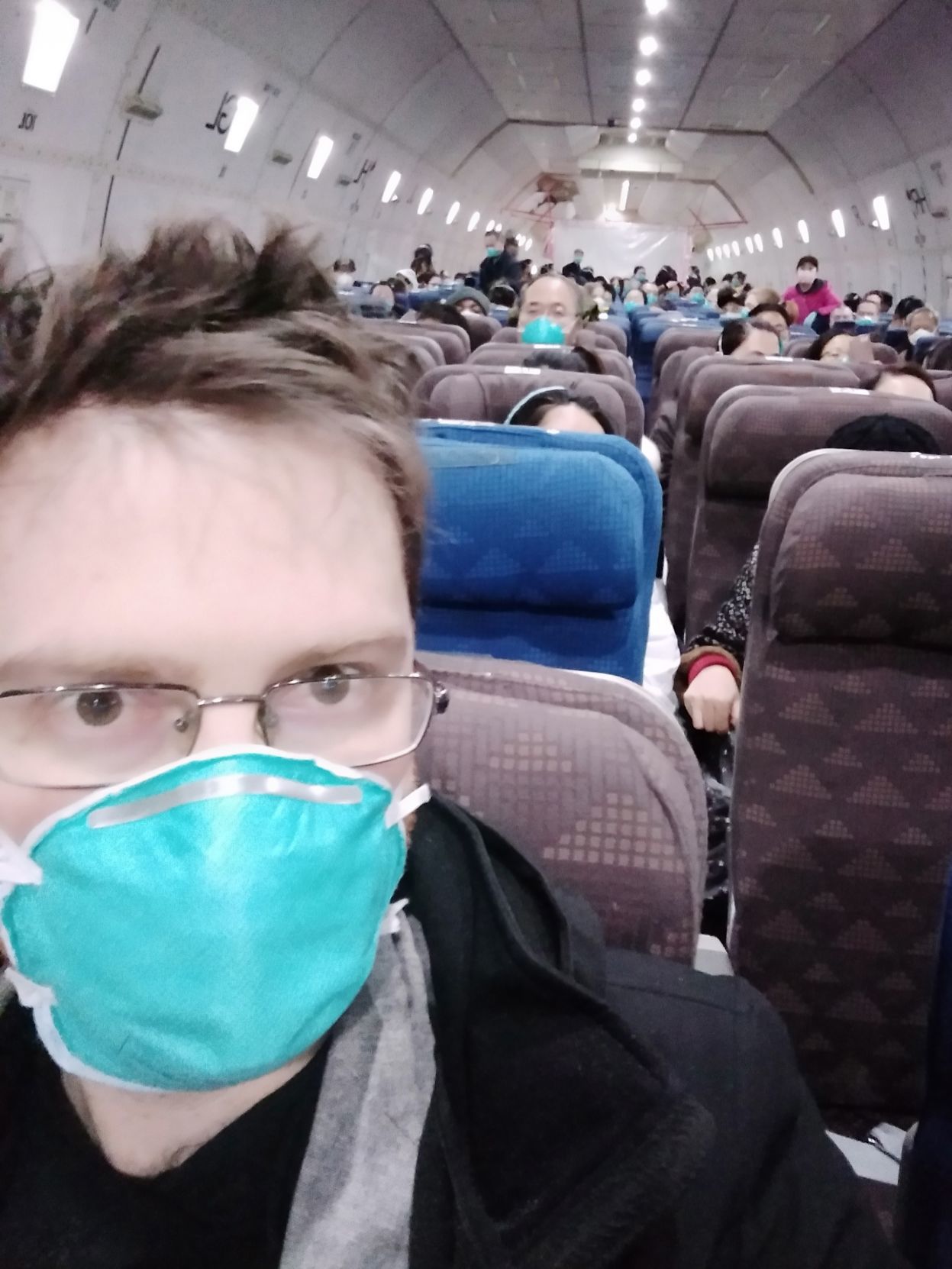 Spencer Case on cargo plane